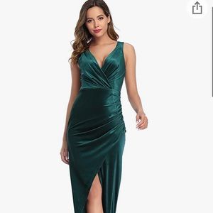 Velvet Emerald Green Dress